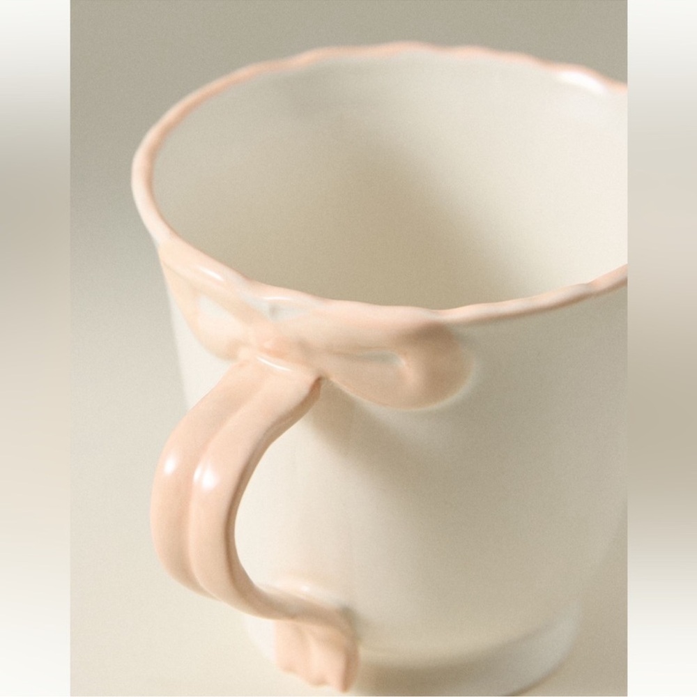 Anthropologie Benedita Bow Stoneware Mug